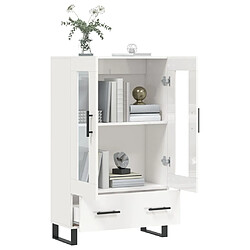 Avis vidaXL Buffet haut blanc brillant 69,5x31x115 cm bois d'ingénierie