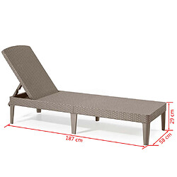 Keter Chaise longue Jaipur Cappuccino 235163 pas cher