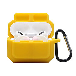 Coque en silicone mousqueton anti-perte, jaune pour AirPods Pro 