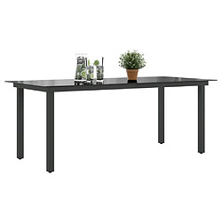 Avis vidaXL Table de jardin Noir 190x90x74 cm Aluminium et verre