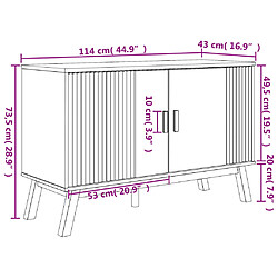 vidaXL Buffet OLDEN gris et marron 114x43x73,5 cm bois massif de pin pas cher