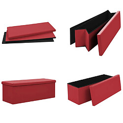 Acheter vidaXL Banc de rangement pliable Rouge bordeaux PVC