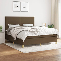 vidaXL Sommier à lattes de lit avec matelas Marron foncé 180x200 cm