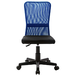 vidaXL Chaise de bureau Noir et bleu 44x52x100 cm Tissu en maille