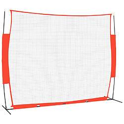 vidaXL Filet de baseball portable rouge et noir 369x107x271 cm