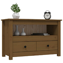 Acheter Maison Chic Meuble TV scandinave - Banc TV pour salon Marron miel 79x35x52 cm Bois de pin massif -MN73749