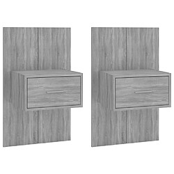 vidaXL Tables de chevet murales 2 pcs Sonoma gris