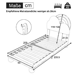 Avis ComfortXL Lit Avec Sommier À Lattes Et Tête De Lit, Matelas Non Inclus, Bleu