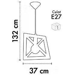 Acheter Sampa Suspension design Legno 133cm réglable bois naturel compatible LED