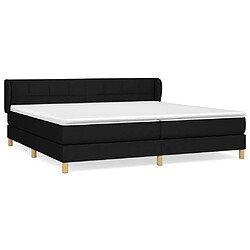 vidaXL Sommier à lattes de lit avec matelas Noir 200x200 cm Tissu