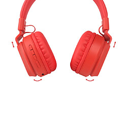 General Go Work Casques sans fil avec microphone - 25+ Playtime PC Bluetooth Casque et connexion multipoint à un ordinateur portable et mobile - Casque filaire ou sans fil(rouge) pas cher