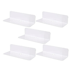 Support Mural Flottant En Acrylique Sans Dommage Pour Haut-parleur Intelligent Vidéo 5pcs Blanc pas cher