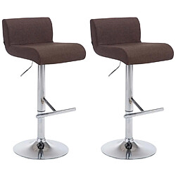 Non Lot de 2 tabourets de bar tissu California 