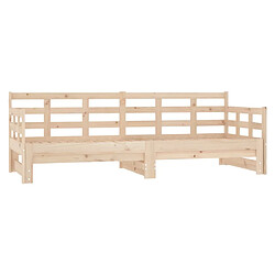 Maison Chic Lit d'appoint Bois de pin massif 2x(80x200)cm,Lit coulissant Lit de repos -GKD72527