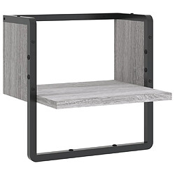 vidaXL Étagère murale avec barre sonoma gris 30x25x30 cm