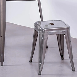 Nest Dream Tabouret bas industriel en acier métallisé (45cm) - Bistro