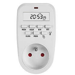 Prise programmable, GreenBlue GB362 E, Horloge digitale - minuterie, charge max. 16A, IP20, blanc 