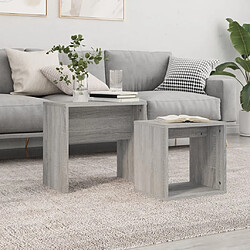 vidaXL Tables basses gigognes 2 pcs sonoma gris bois d'ingénierie