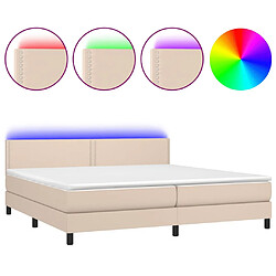 vidaXL Sommier à lattes de lit avec matelas LED Cappuccino 200x200 cm