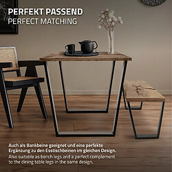 Avis ML DESIGN MODERN LIVING Set de 2 pieds de table acier noir mat patins de table style industriel 40x43 cm