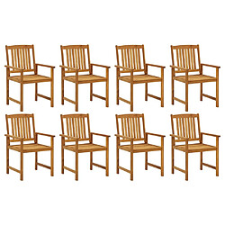 Avis Maison Chic Lot de 8 Chaises de jardin avec coussins | chaises d'extérieur | Fauteuil Relax Bois d'acacia solide -GKD71941