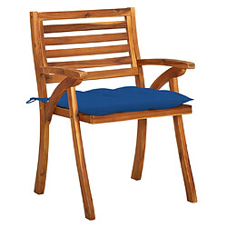 Acheter Maison Chic Lot de 4 Chaises de jardin avec coussins | chaises d'extérieur | Fauteuil Relax Bois de teck solide -GKD27016