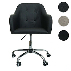 Mendler Chaise de bureau HWC-L92, chaise pivotante chaise de bureau chaise d'ordinateur fauteuil de bureau, avec accoudoirs ~ similicuir noir 