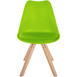 Decoshop26 Chaise de salle à manger x1 style scandinave en plastique vet clair pieds en bois clair 10_0001458