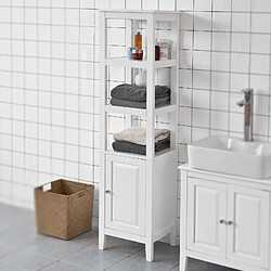 SoBuy FRG205-W Meuble Colonne de Salle de Bain Armoire Toilette haute Blanc