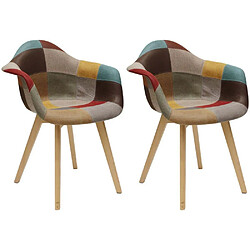 The Home Deco Factory Fauteuil assise patchwork Louisiane (Lot de 2).