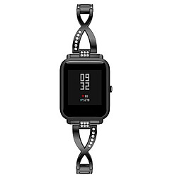 Acheter Wewoo Bracelet pour montre connectée en acier inoxydable massif serti de diamants de Amazfit 20mm Noir