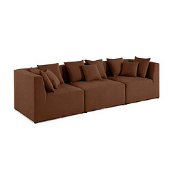 Lisa Design Amalfi - canapé modulable 3 places - en tissu Amalfi - canapé modulable 3 places - en tissu - Terracotta