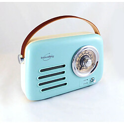 Inovalley Radio vintage portative Bluetooth bleue pas cher