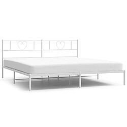 Maison Chic Lit adulte - Cadre de lit métal avec tête de lit,Structure du lit Contemporain pour chambre blanc 193x203 cm -MN81898