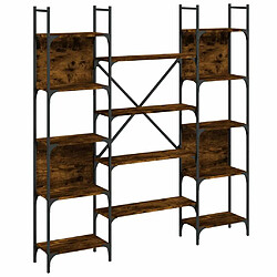 Maison Chic Bibliothèque - Armoire de livres chêne fumé 155,5x24x166,5 cm bois d'ingénierie -GKD89680