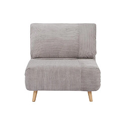 Vente-Unique Fauteuil convertible en velours côtelé PALULA - Gris clair