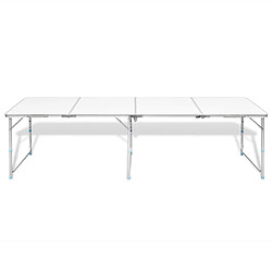 vidaXL Table pliante de camping en aluminium avec hauteur ajustable pas cher