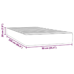 vidaXL Matelas de lit à ressorts ensachés rose 90x220x20 cm velours pas cher