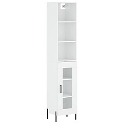 Maison Chic Buffet,Meuble de Rangement,commode pour salon,Cuisine Blanc brillant 34,5x34x180 cm Bois d'ingénierie -MN46970