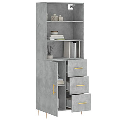 Avis Maison Chic Buffet,Meuble de Rangement,commode pour salon,Cuisine Gris béton 69,5x34x180 cm Bois d'ingénierie -MN22907