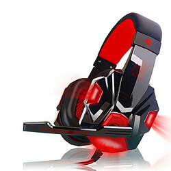 2.2M Pc780 Gaming Headsets Avec Light Mic Stereo Earphones Deep Bass Pour Pc Computer Gamer Laptop Noir Lueur Rouge