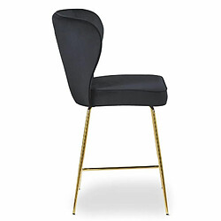 Avis Paris Prix Chaise de Bar Velours Design Elsa 100cm Noir