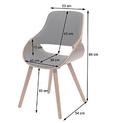 Mendler Chaise de Salle à manger HWC-D23, chaise avec dossier, design rétro ~ similicuir noir