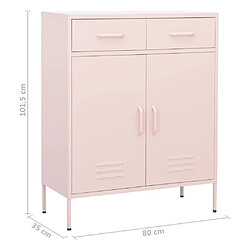 vidaXL Armoire de rangement Rose 80x35x101,5 cm Acier pas cher