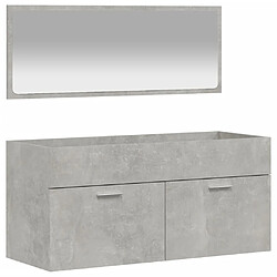 Maison Chic Armoire de bain à miroir,Meuble haut de rangement de salle de bain gris béton bois d'ingénierie -GKD710268