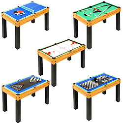 No Name Table de Jeux Multi-Play 124 Cm Air Hockey - Babyfoot - Billard - Echec - PingPong - Poker - Arcade - Jeux de Palet