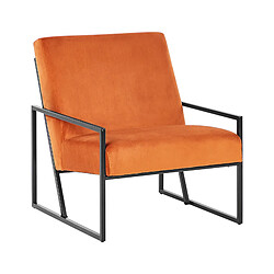 Beliani Fauteuil Velours Orange DELARY