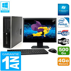 PC HP Compaq Pro 6200 SFF Ecran 27" Intel G840 4Go 500Go Graveur DVD Wifi W7 · Occasion 