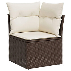 Avis vidaXL Salon de jardin 8 pcs avec coussins marron résine tressée