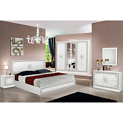 Dansmamaison Chambre complète 160*200 Blanc/Gris - HURFA